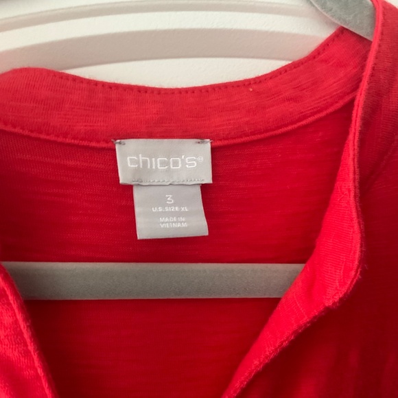 Chico's Relaxed Red Sleeveless Tank Tunic - Picture 2 of 3